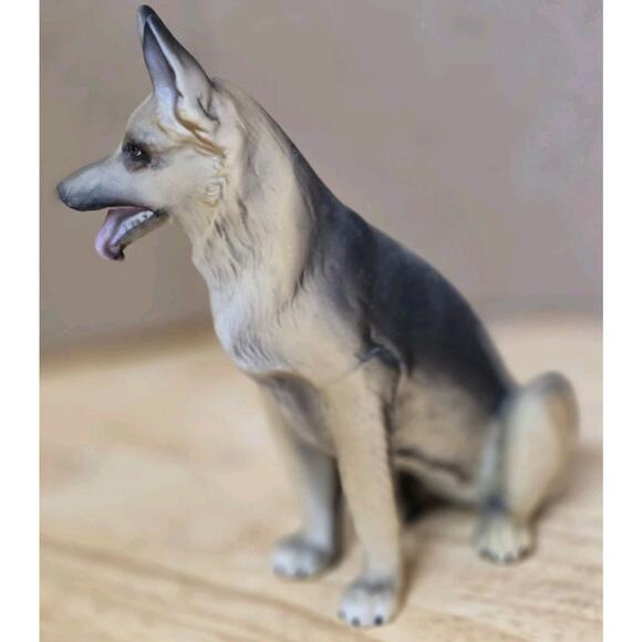 Vtg 1978 Sitting German Shepard Dog Porcelain Statue Aldon 7.5” Japan - Picture 5 of 9